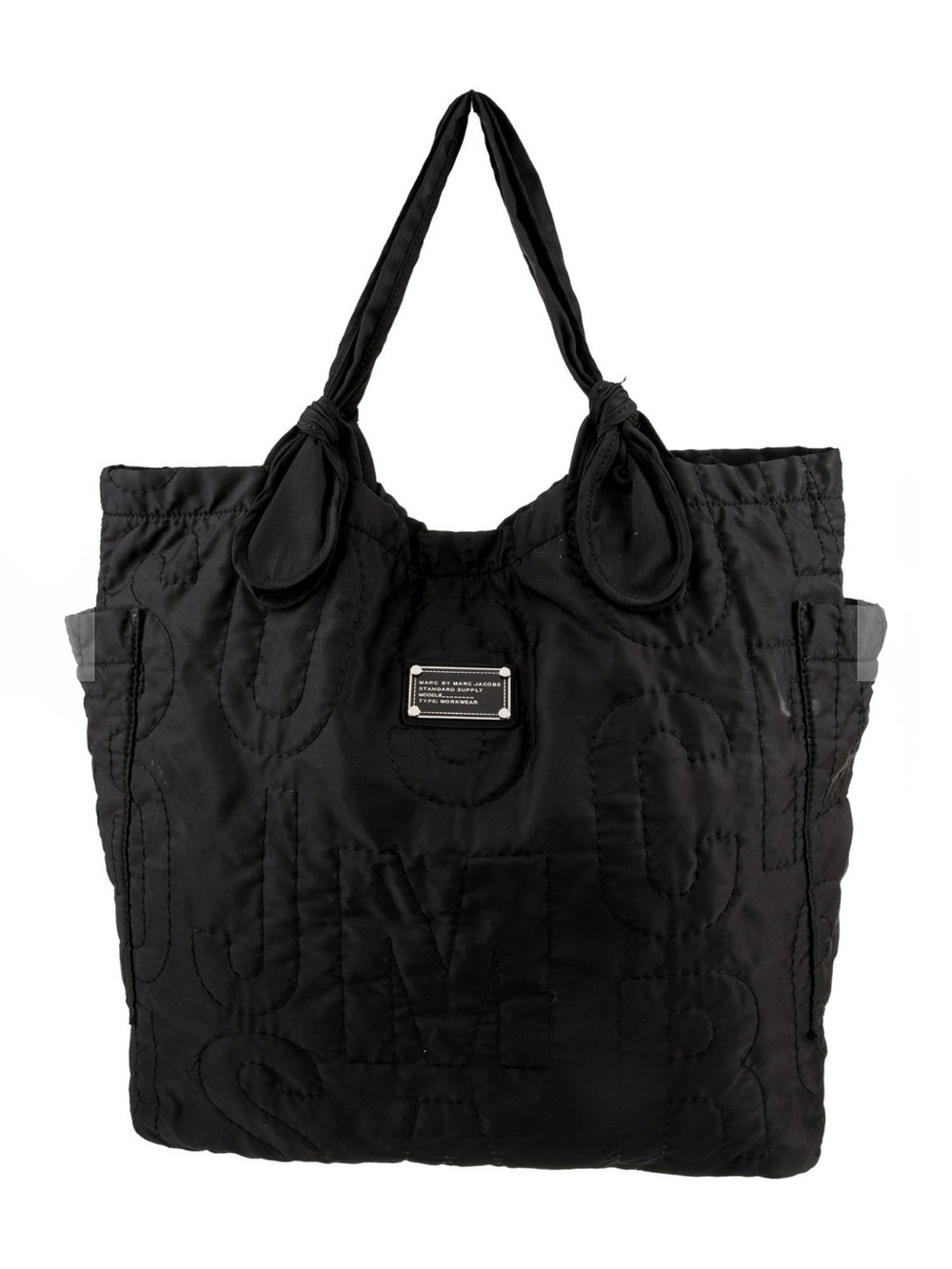 Marc by Marc Jacobs Black Quilted Nylon Tote Bag Large Logo